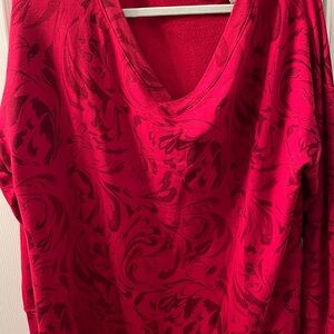 Athleta Red Long Sleeve Top Sz XL very warm and cozy for those cold winter days